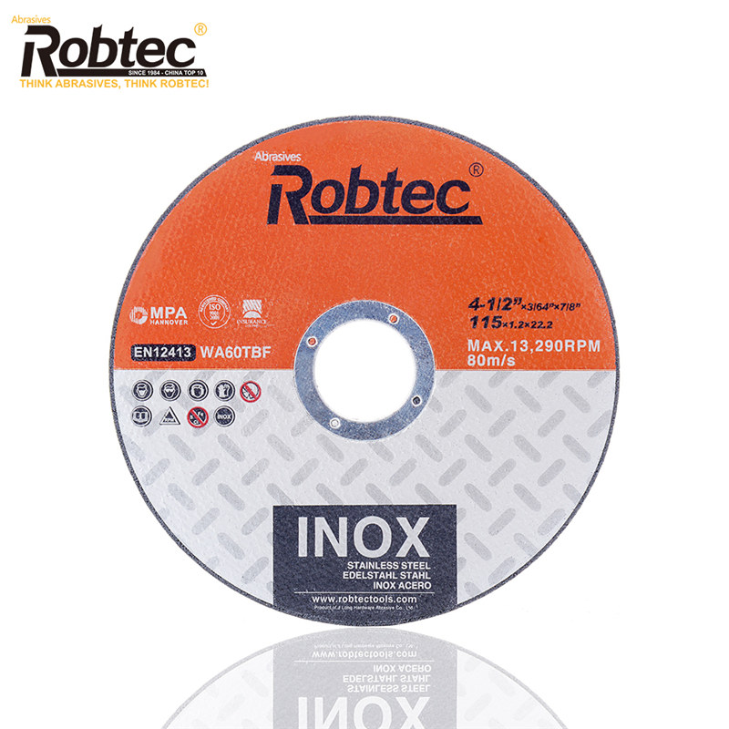 Fiber Reinforced Bonded Abrasives Extra-thin Cut-off Wheels 4 1/2″x3/64″x7/8″ (115×1.2×22.2 Mm) Cutting INOX/ Stainless Steel