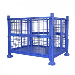 Hot New Products Metal Storage Trolley - Warehouse Auto Parts Storage Wire Mesh Stackable Folding Metal Cage Container – Tian Yilong
