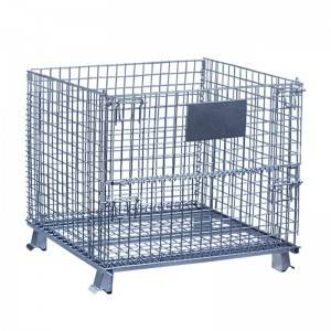 Warehouse Folding Steel Wire Mesh Metal Cage St...