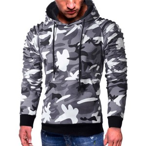 Ejiji ndị nwoke kamouflage hoodie