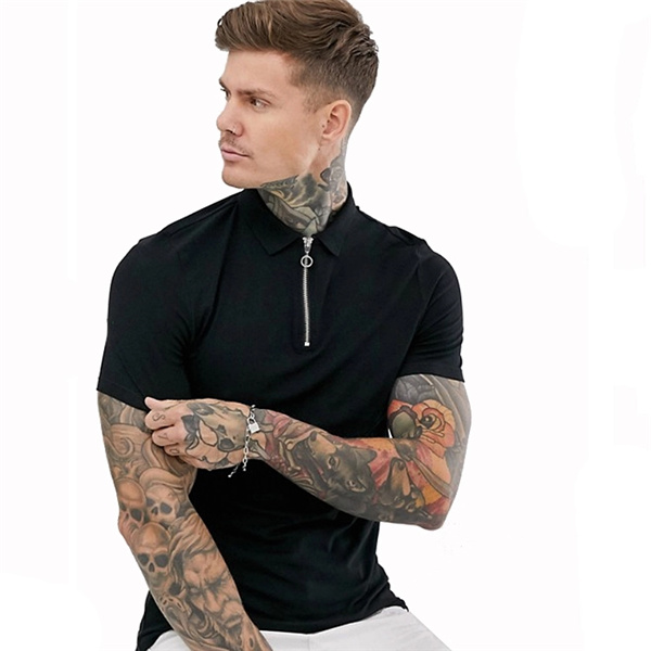 පිරිමි Poloshirt Slim Fit Polo Shirt with Zipper Featured Image
