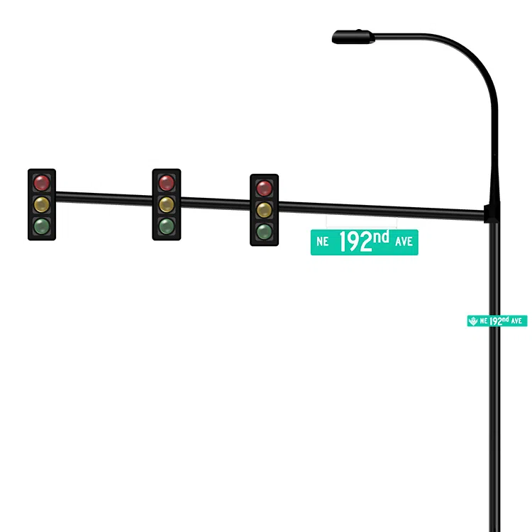 ເສົາເຫຼັກກ້າເຫຼັກສູງ Galvanized Traffic Light Pole