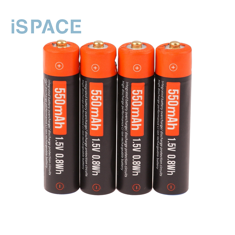 AAA 1.5V 550mAh Baterai Lithium Isi Ulang USB Berkualitas Tinggi