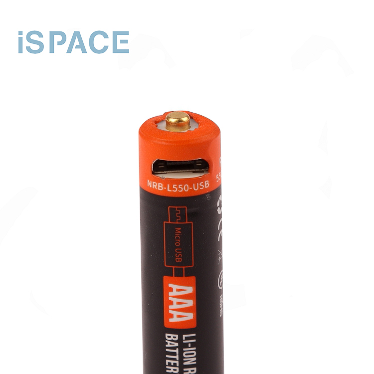 AAA 1.5V 550mAh Altkvalita USB-Sargebla Litio-Baterio