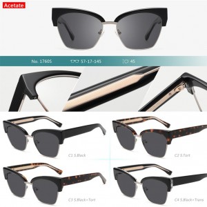 T1760S New luxury fashion Half frame acetate frame sunglasses