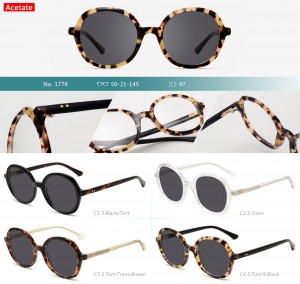 T1776S retro round polarized sunglasses for women