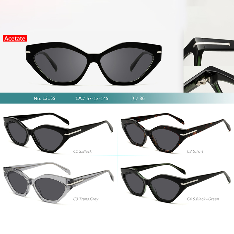T1315 acetate frame tac lens polarized sunglasses unisex Featured Image