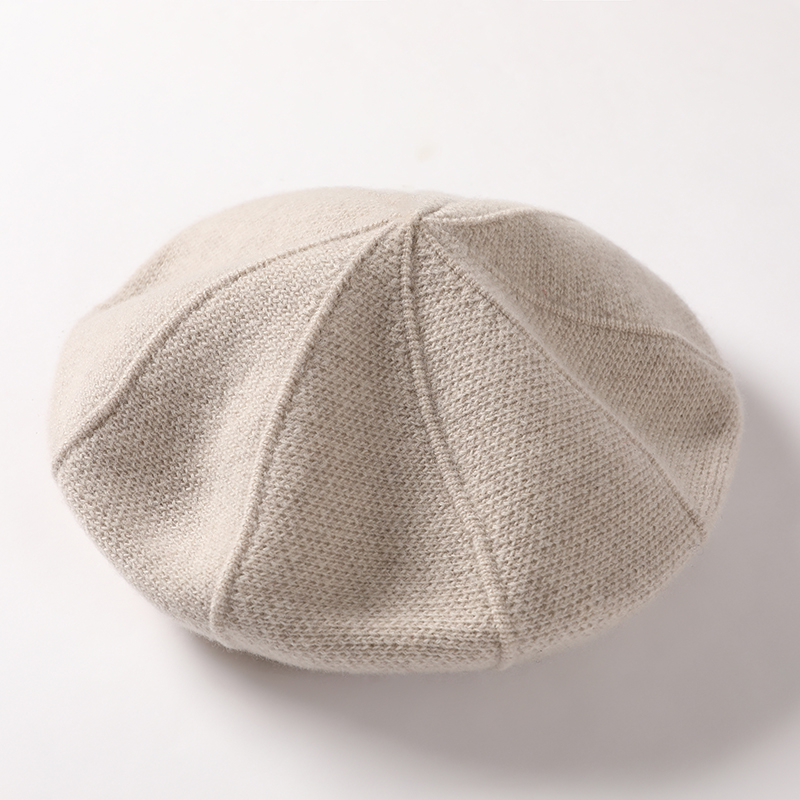 Proveedor de China de sombrero de boina de lana de mujer de color puro de venta caliente