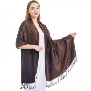 Mode Elegant mjuk stickad Pashmina Paisley sjal och halsduk för kvinnor