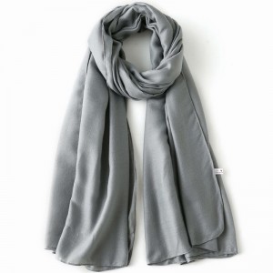 Solid Color Shawls Spring Autumn Gray Ladies Lightweight Neck Wrap Scarves