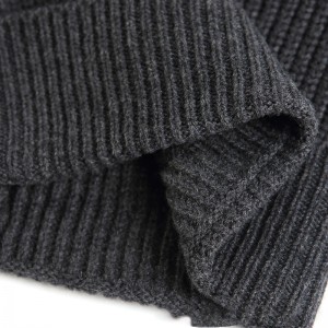 Зимовий модний чоловічий капелюх-біні з 100% мериносової вовни та нескінченний шарф для одного комплекту