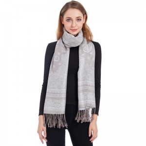 Anpassade trendiga grå Paisley sjal wraps och halsdukar för kvinnor