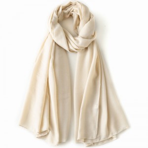 ຂາຍຍົກ Super Soft Ladies Cream Beige Lightweight Shawls and Wrap Scarves