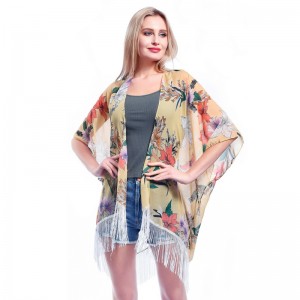 Oversized chiffon poncho met open voorkant China OEM-fabrikant