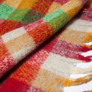 Bufanda de abrigo de poncho a cuadros para mulleres quente Fábrica de China