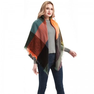 Winter driehoekige sjaal sjaal met tartan print China Factory