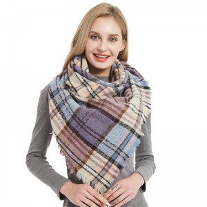 Överdimensionerad vintertriangelscarf för kvinnor med fransar Kina Tillverkare