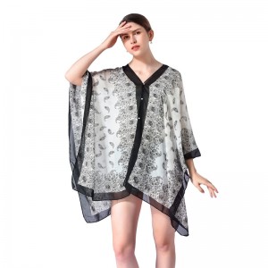 “Button China OEM” öndürijisi bilen ýeňil Şiffon Kimono