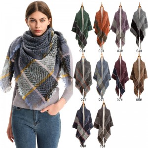 Winter Women's Square Scarf na may Tassel China OEM Supplier