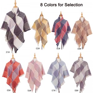 Trendy zimní kostkovaný trojúhelníkový šátek China OEM Factory