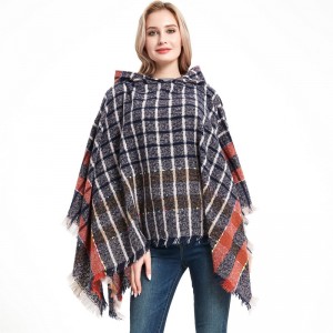 Poncho de capa con capucha de invierno de alta calidad para mujer China Factory