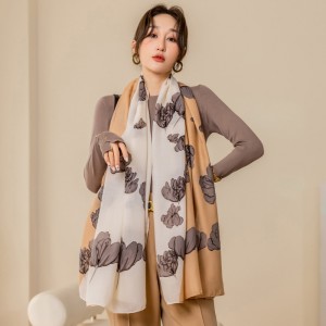 Spring Floral Print lange sjaal foar froulju China OEM Fabrikant