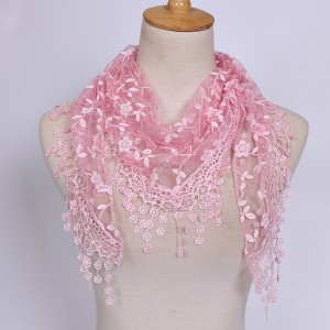 I-Summer Thin Lace Triangular Scarf for with Tassel China Supplier