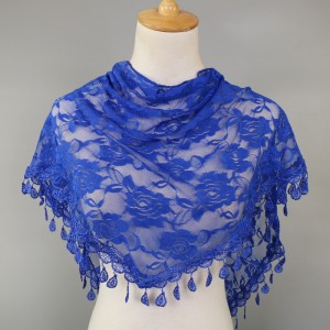 Wholesale Lace Floral Print Triangular Scarf no me Tassel China Manufacturer