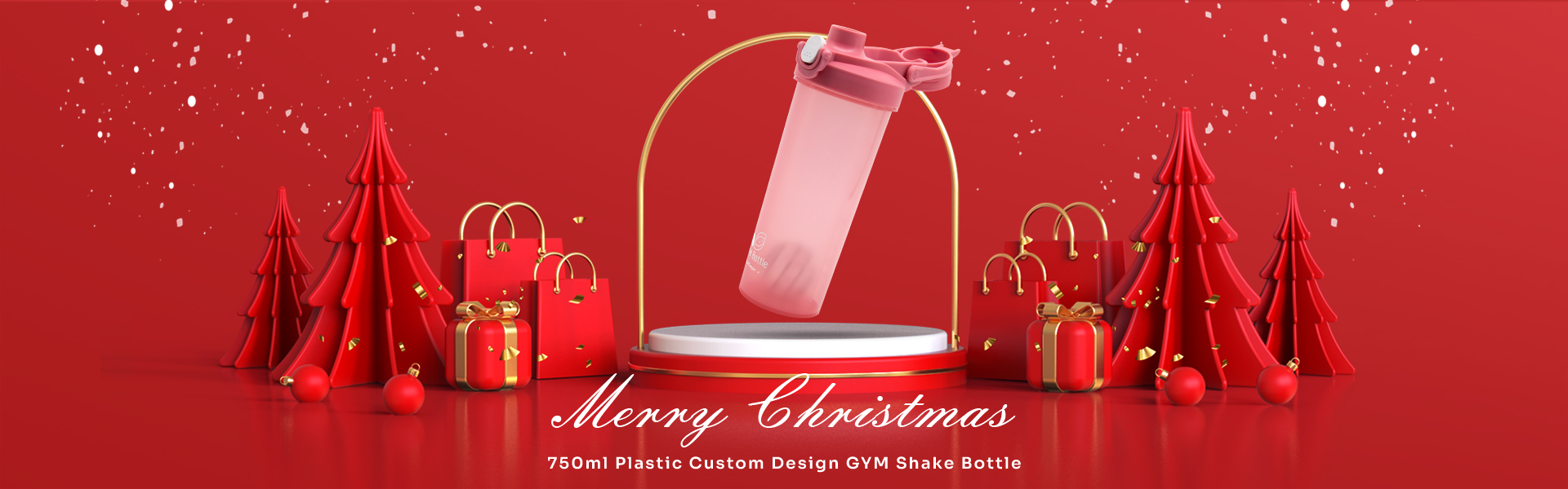 Bouteille de shake GYM de conception personnalisée en plastique de 750 ml