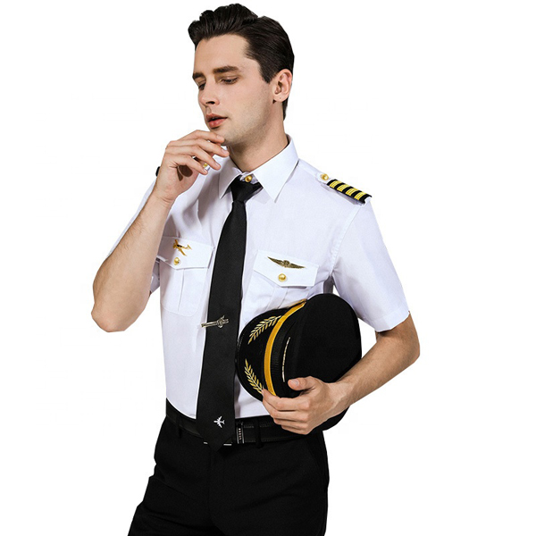 wäiss Viskos 4-Wee-Stretch Bleech Pilot Uniform Shirt Stoff YA3047