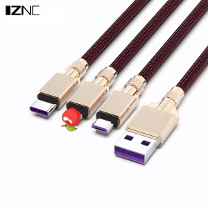 ‎IZNC кабел от цинкова сплав 1,5 м usb към micro usb кабел за зареждане тип c 6A бързо зареждане