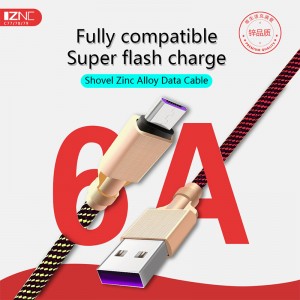 IZNC kábel zinkovej zliatiny 1,5 m USB na micro usb nabíjací kábel typu c 6A rýchle nabíjanie