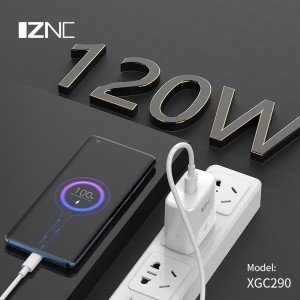 XGC290 nešiojamas 120 W USB mobiliojo telefono įkroviklis Itin greitas nešiojamojo kompiuterio įkrovimas