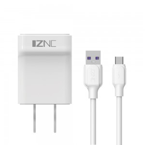 i21 единечна порта 5v 2.1 A ампер USB ѕиден полнач за телефон со кабел и CCC сертификација