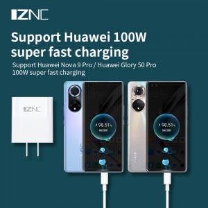 i66 100W visiškai suderinamas mobilusis telefonas USB greitas sieninis įkrovimas, skirtas Huawei OPPO Xiaomi