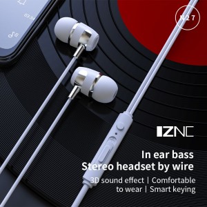 N27 Kõige mugavamad spordikõrvaklapid 3,5 mm juhtmega kõrvaklapid, mis on ühendatud mikrofoniga