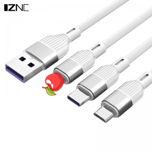 C23 custom 3 in 1 multi Fast charging usb data charger cable mobile c வகை மின்னல்