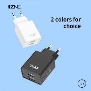 I25 Doub-Port 2.4A telefòn mobil USB miray Chargeur pou telefòn Smart chargeur