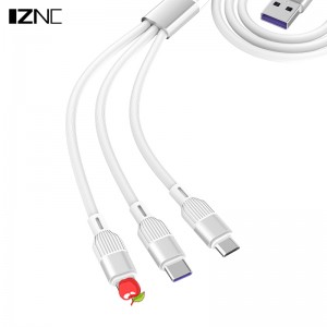 C23 custom 3 in 1 multi fast charging cable usb data charger mobile c type lightning for cell phone