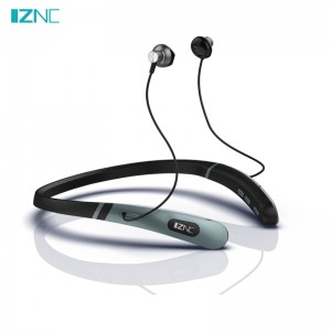 IZNC B22 neckband twins bluetooth wireless headphones earphones with mic