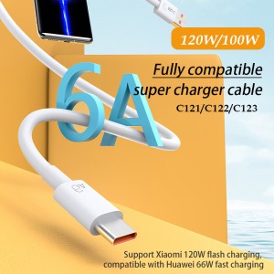 C121/C122/C123 120W 6A bug-os nga compatible flash charging ug fast charging cable