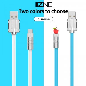 C141 Most Popular Bold Wire 6A 120W MAX USB A ad Type C Fast praecipientes aircraft cadmiae Alloy et Silicone telephonum patina Micro Data Cable