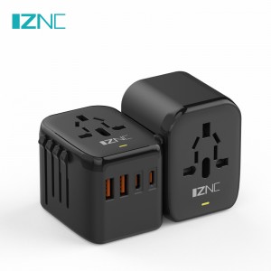 IZNC vispasaules universāls ceļojumu adapteris ar 2 usb un c tipa elektrības kontaktligzdas kontaktligzdas pārveidotāju ASV EU UK AU