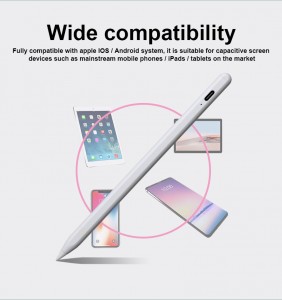 Universal tablet touch layar titik rechargeable digital kapasitif stylus kalam aktip pikeun Apple ipad pensil pikeun gambar