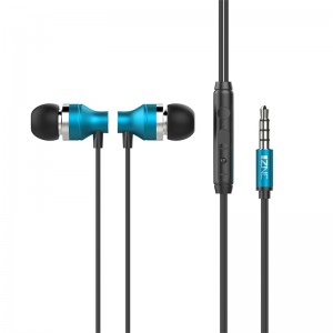 N01/N38 Design de moda caixa de metal 3,5 mm com fio fones de ouvido intra-auriculares com microfone para Android