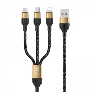 Universelles 3-in-1-geflochtenes Multi-USB-Ladekabel für Smartphones