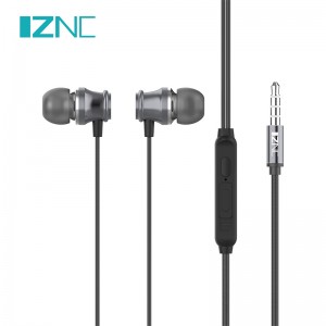 N01/N38 Motedesign metalldeksel 3,5 mm øretelefoner med ledning i ørepropper med mikrofon for Android