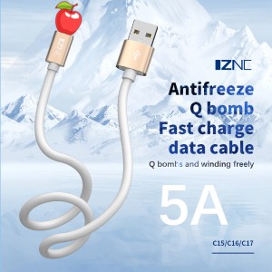 کابل شارژر سریع TPE 5A کابل شارژر USB تا میکرو یو اس بی نوع c و لایتنینگ با پوسته آلیاژ آلومینیوم