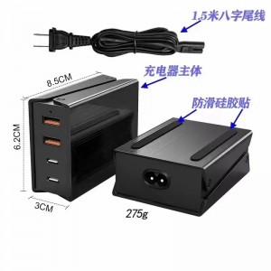 IZNC GaN 100W 4포트 QC3.0+PD 충전기 듀얼 USB C+A 영국 EU 미국 노트북 고속 벽 충전기 어댑터
