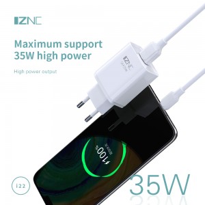 I25 Dual-Port 2.4A mowbajls USB Wall Chargeur għal Smart phones chargeur